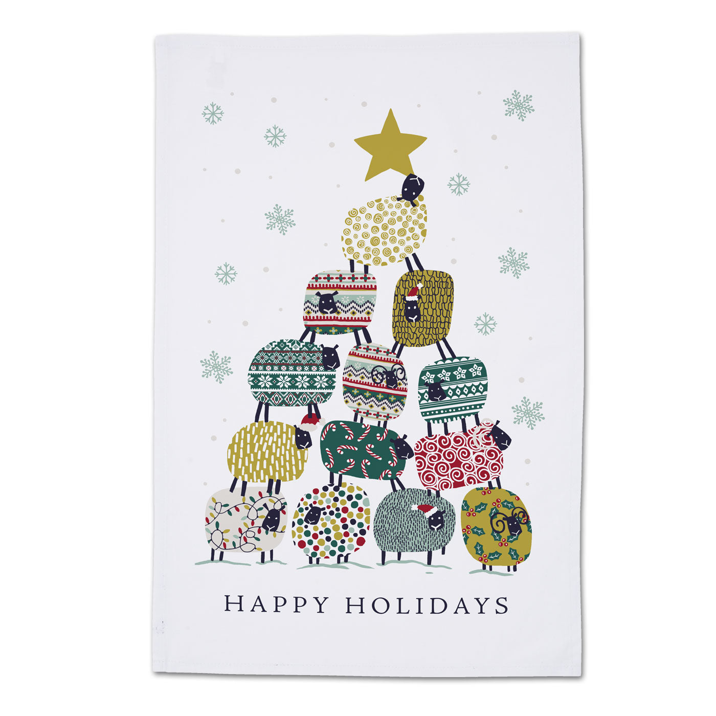 Holiday Dotty Sheep Cotton Kitchen Towel