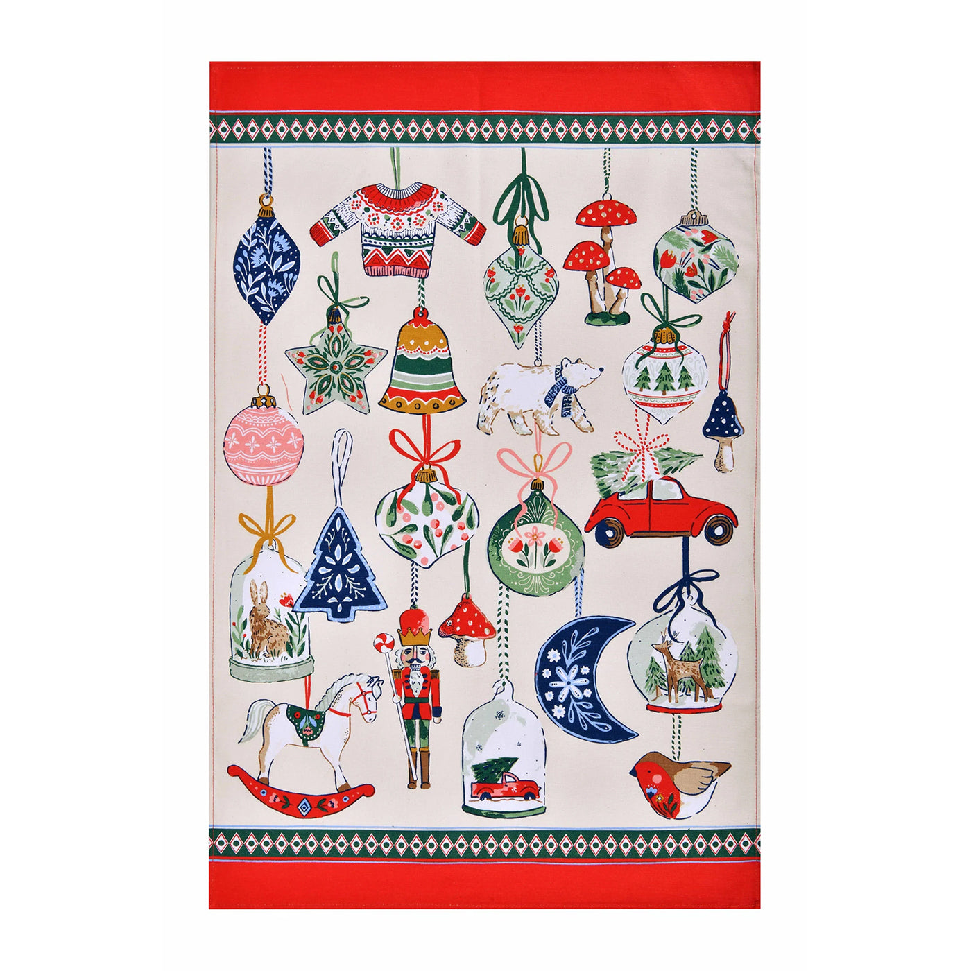 Christmas Ornaments Cotton Kitchen Towel