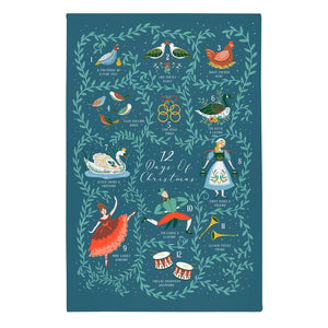 Twelve Day of Christmas Cotton Kitchen Towel