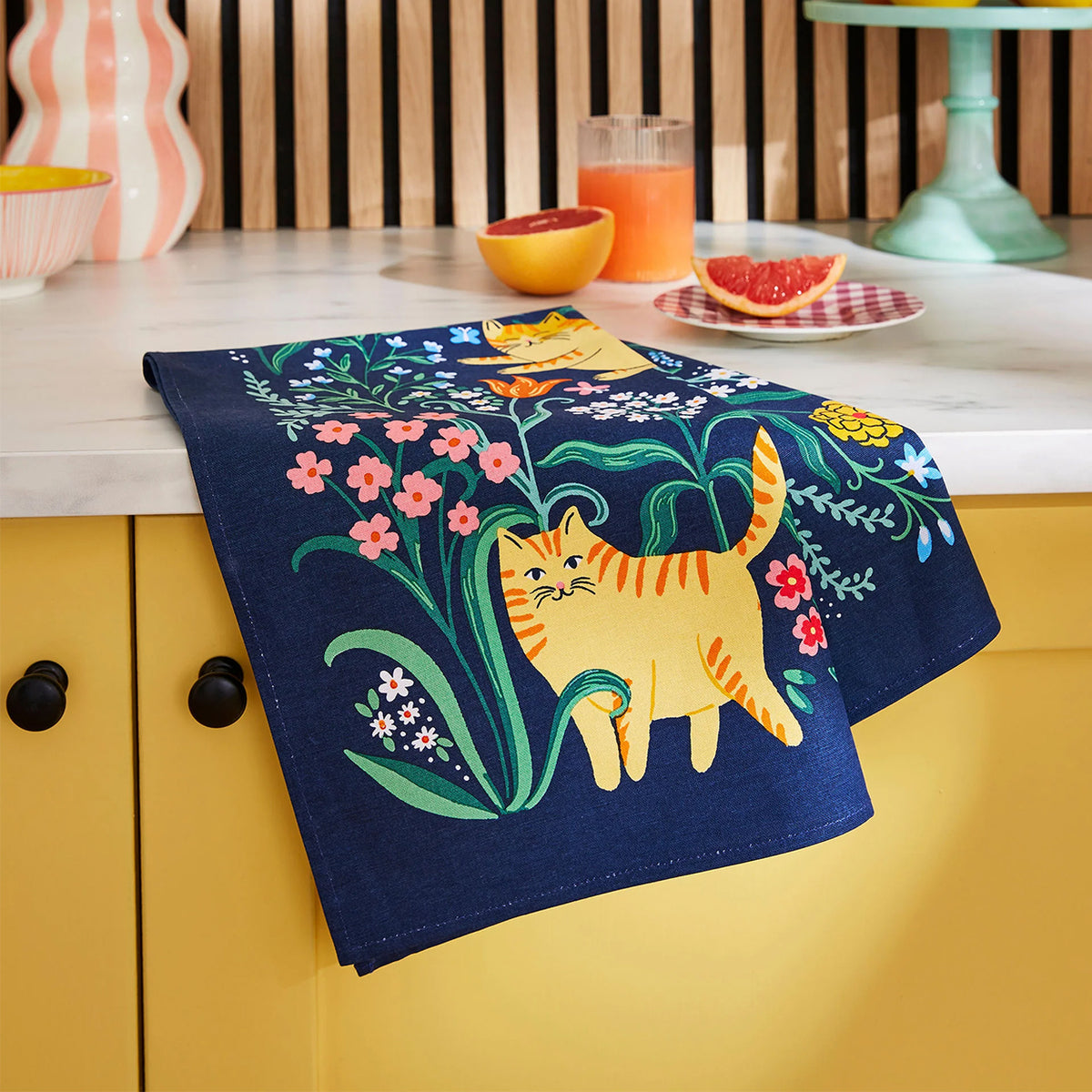 Marmalade Ginger Cats Cotton Kitchen Towel