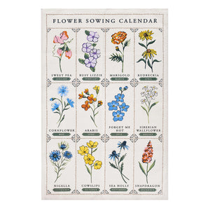 Time to Grow Flowers Cotton Kitchen Towel