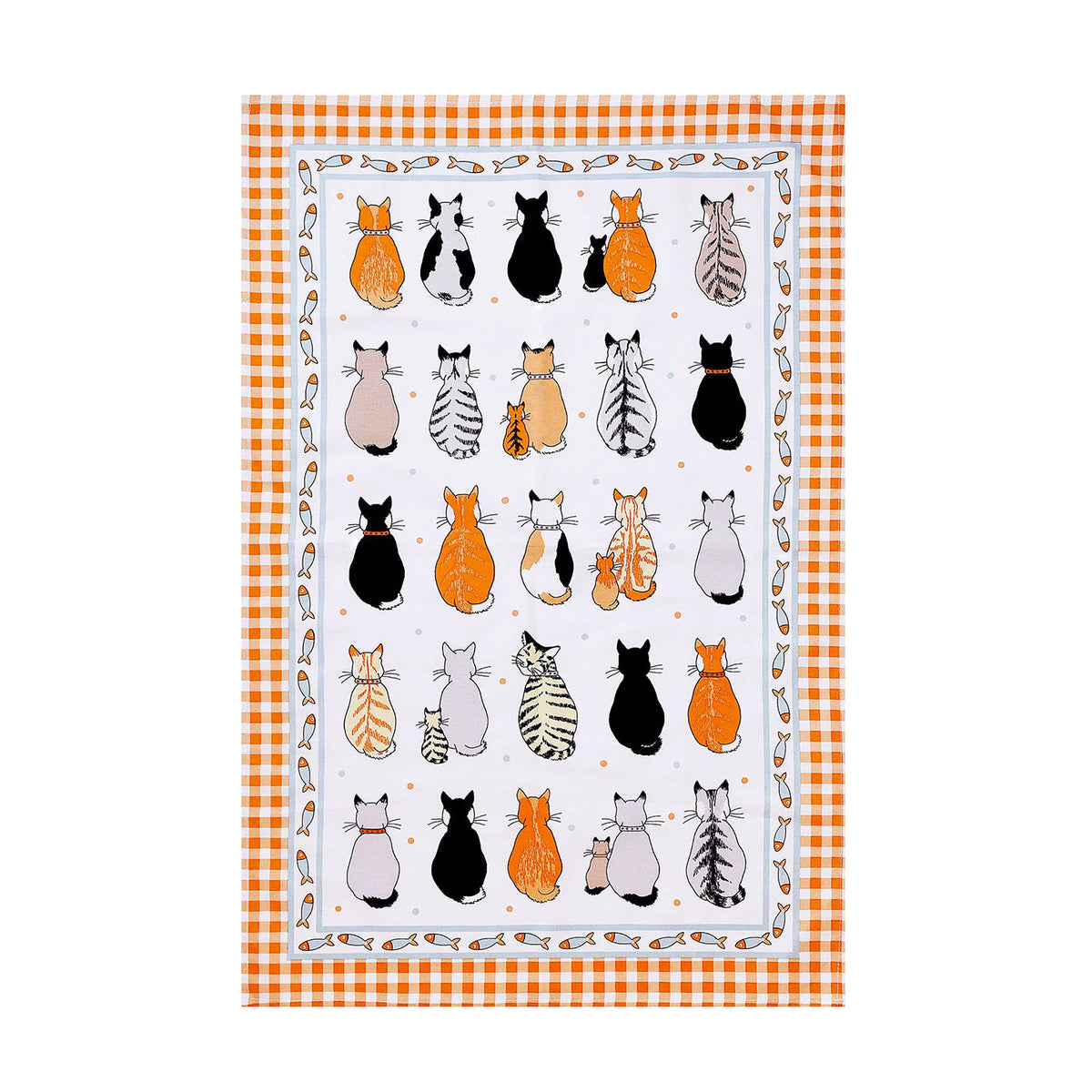 Cats in Waiting Cotton Kitchen Towel