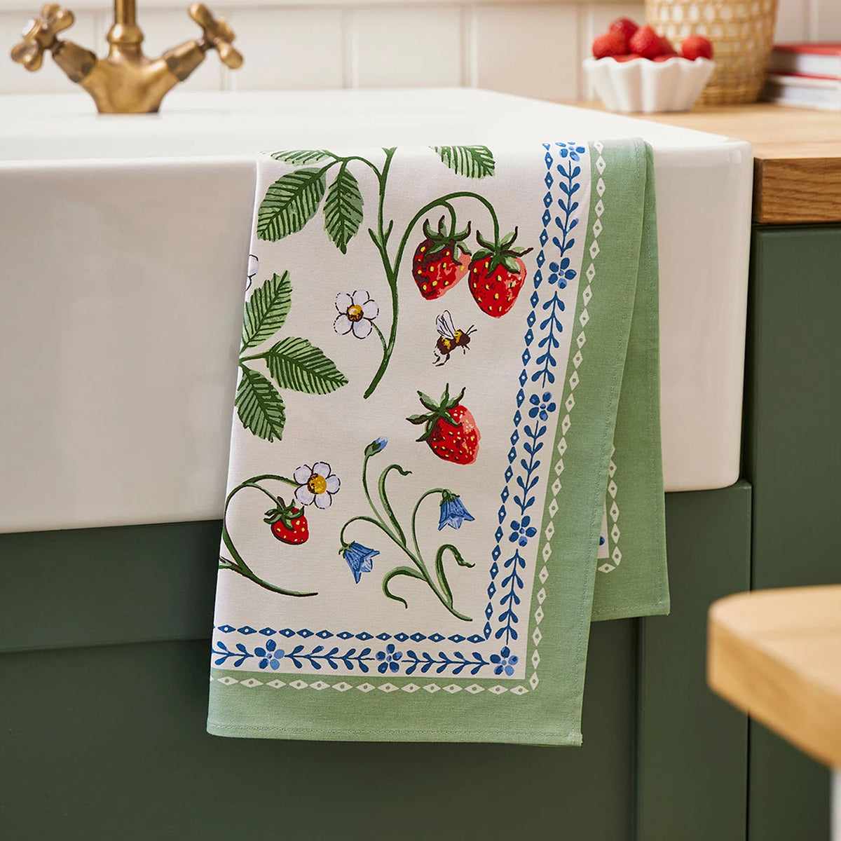 Strawberry Patch Cotton Kitchen Towel