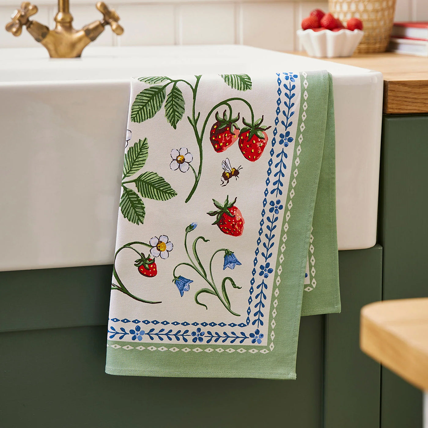 Strawberry Patch Cotton Kitchen Towel