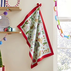 Christmas Morning Cat Patrol Cotton Kitchen Towel