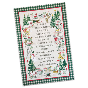 Christmas Dog Walkies Cotton Kitchen Towel