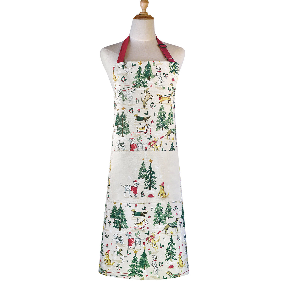 Christmas Dog Walkies Cotton Apron