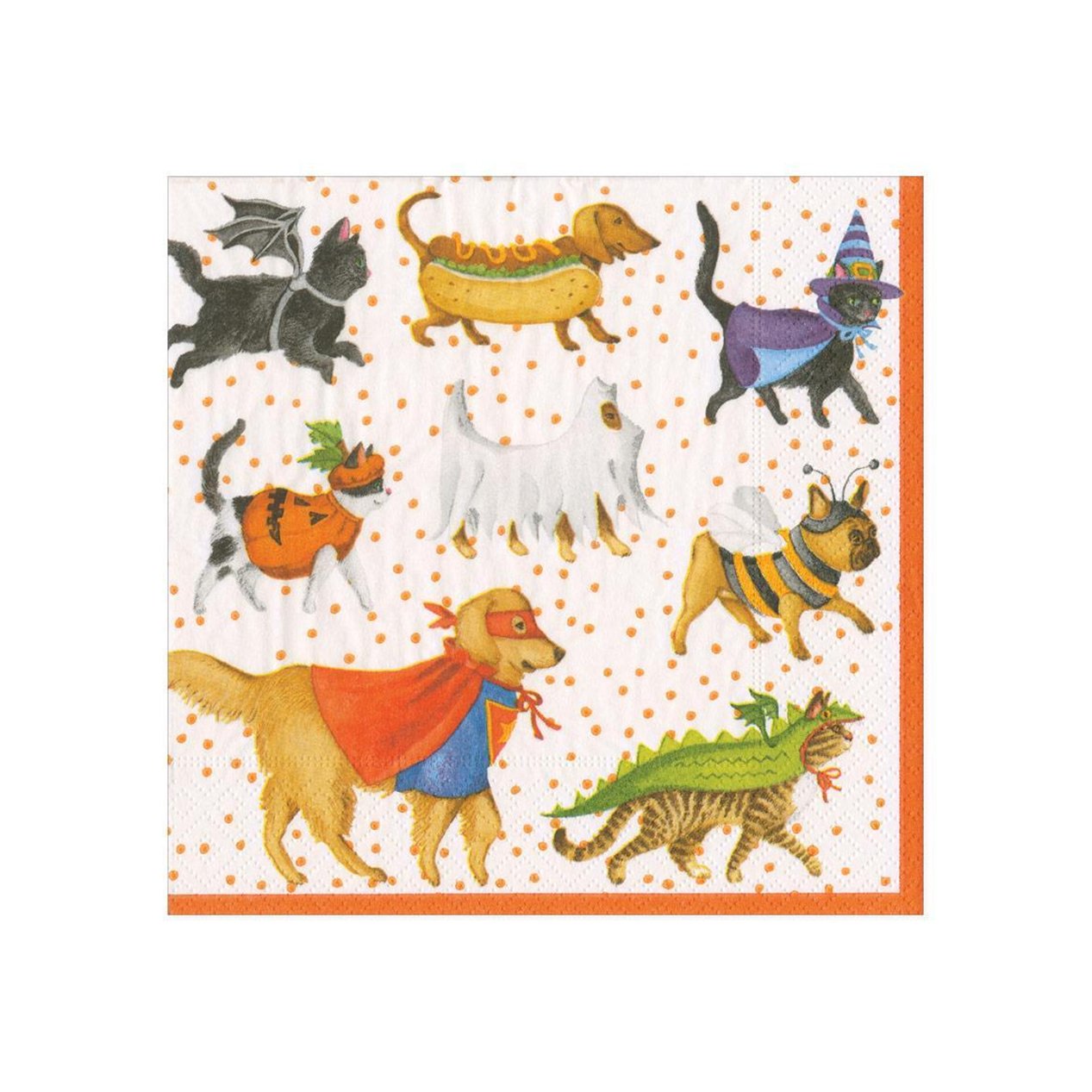 Pets Halloween Costumes Paper Beverage Napkins