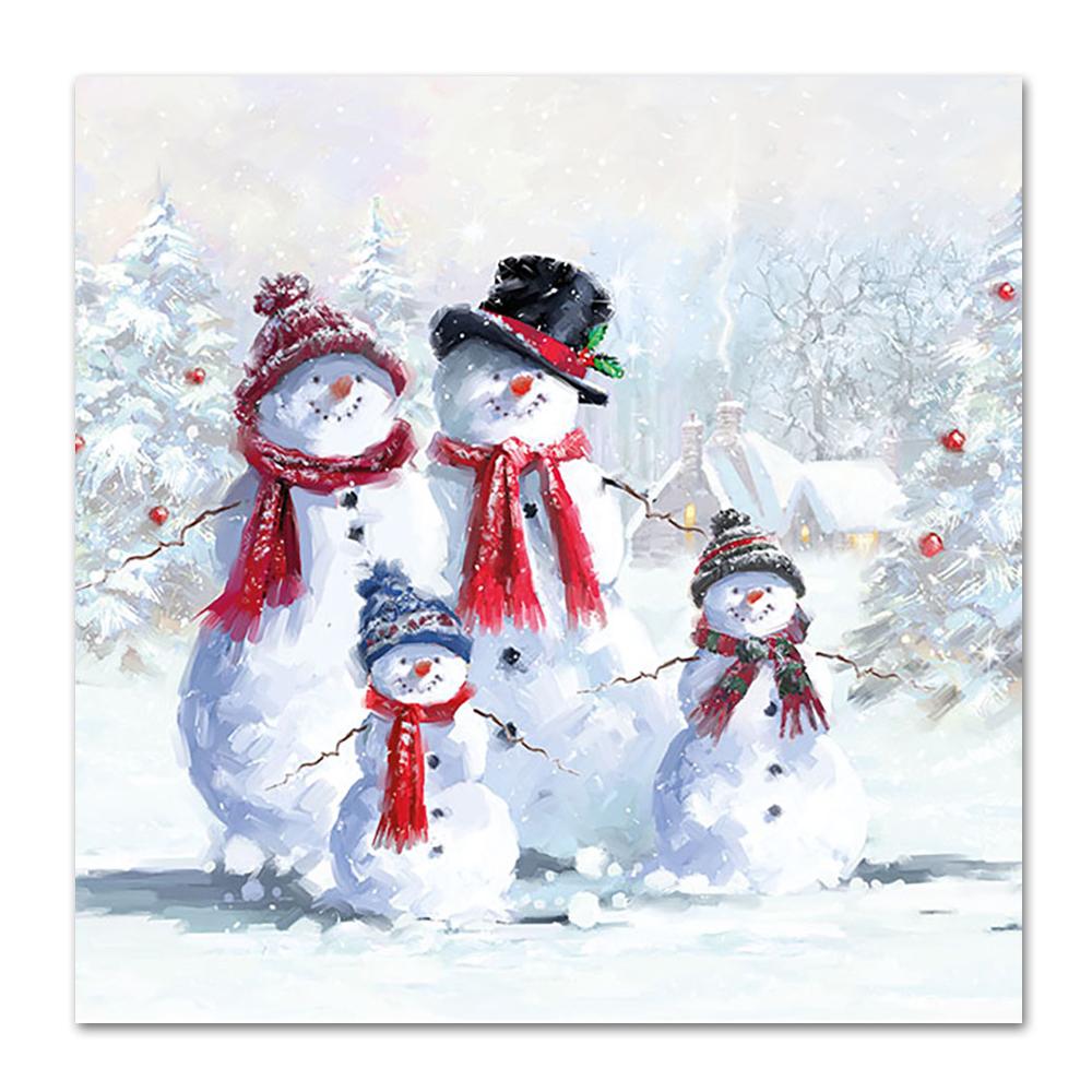 Snowman Family Paper Napkins - Luncheon