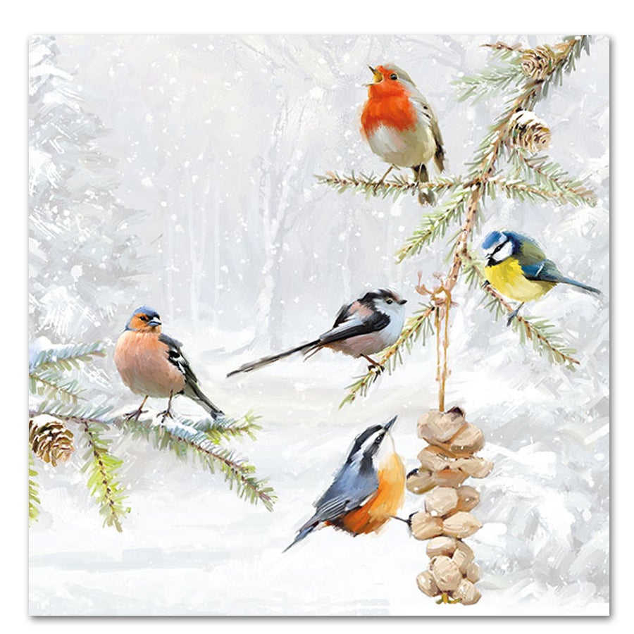 Winter Song Birds Paper Luncheon Napkins