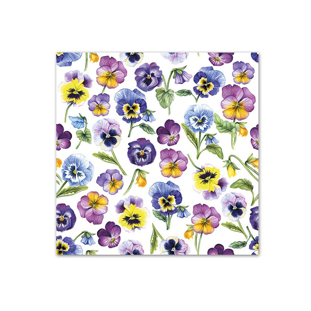 Pansies All Over Paper Beverage Napkins