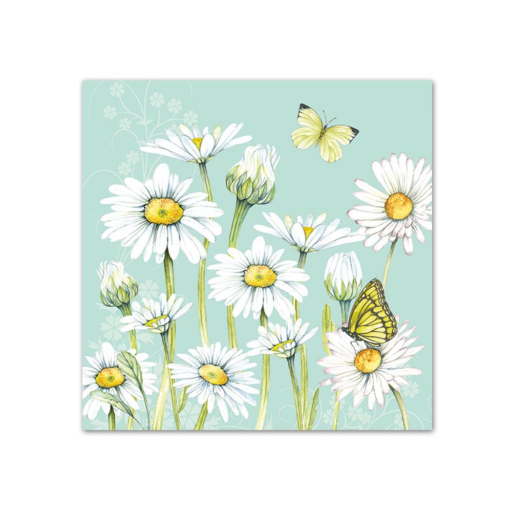 Dasies & Butterflies Paper Beverage Napkins