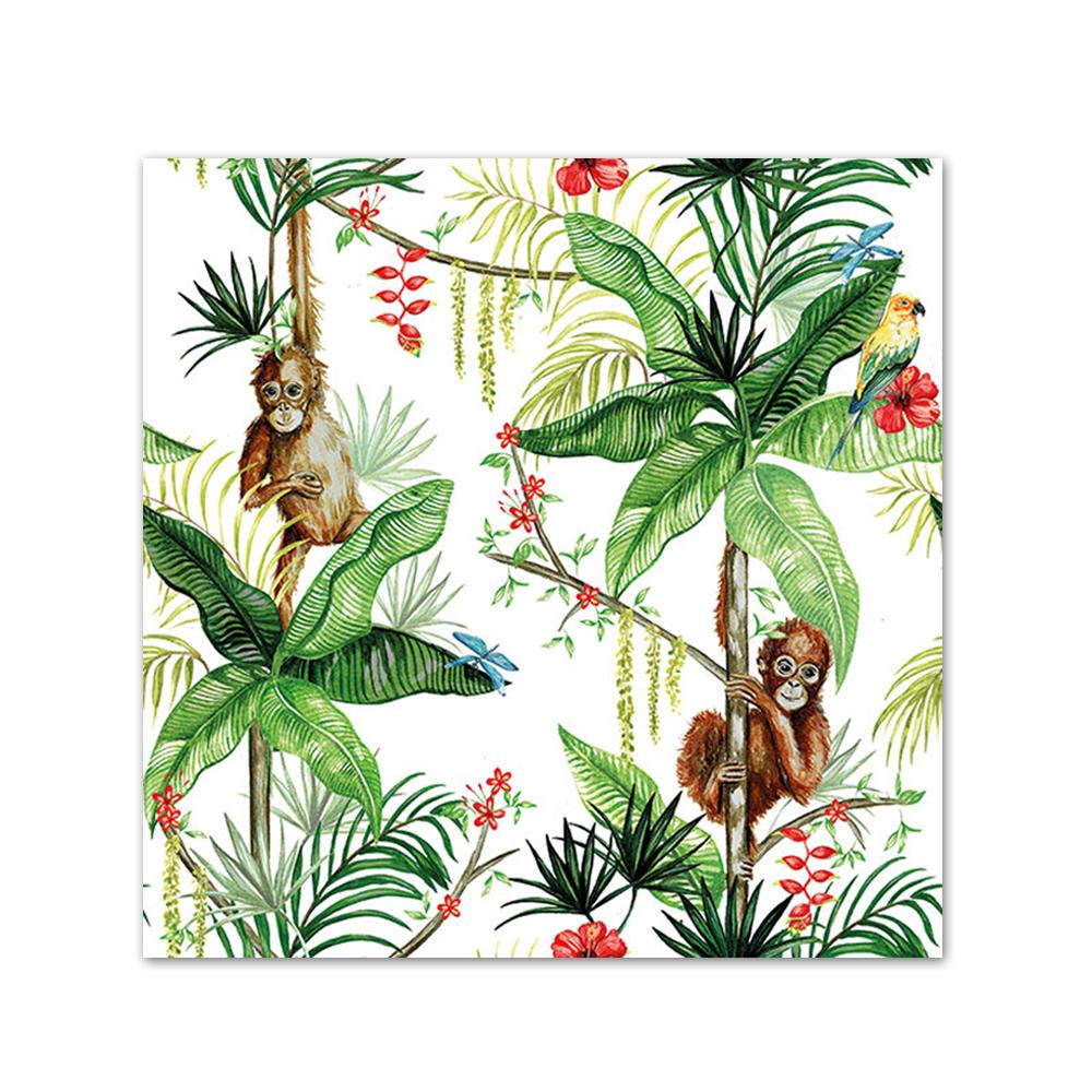 Orangutan Jungle White Paper Beverage Napkins