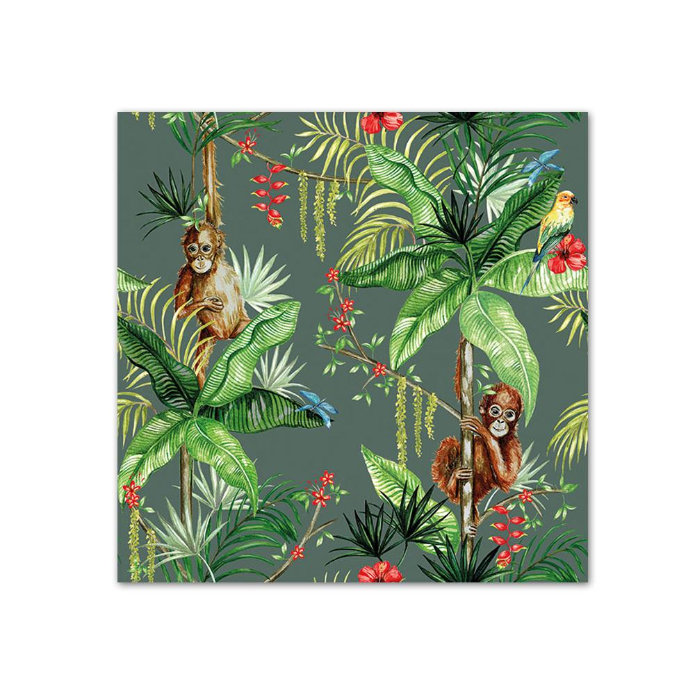 Orangutan Jungle Green Paper Luncheon Napkins