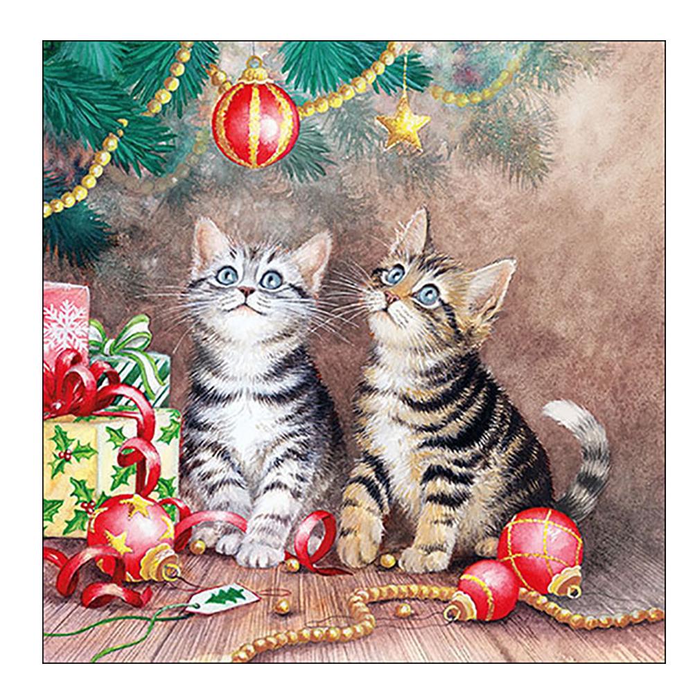 Magic of Christmas Kittens Paper Luncheon Napkins