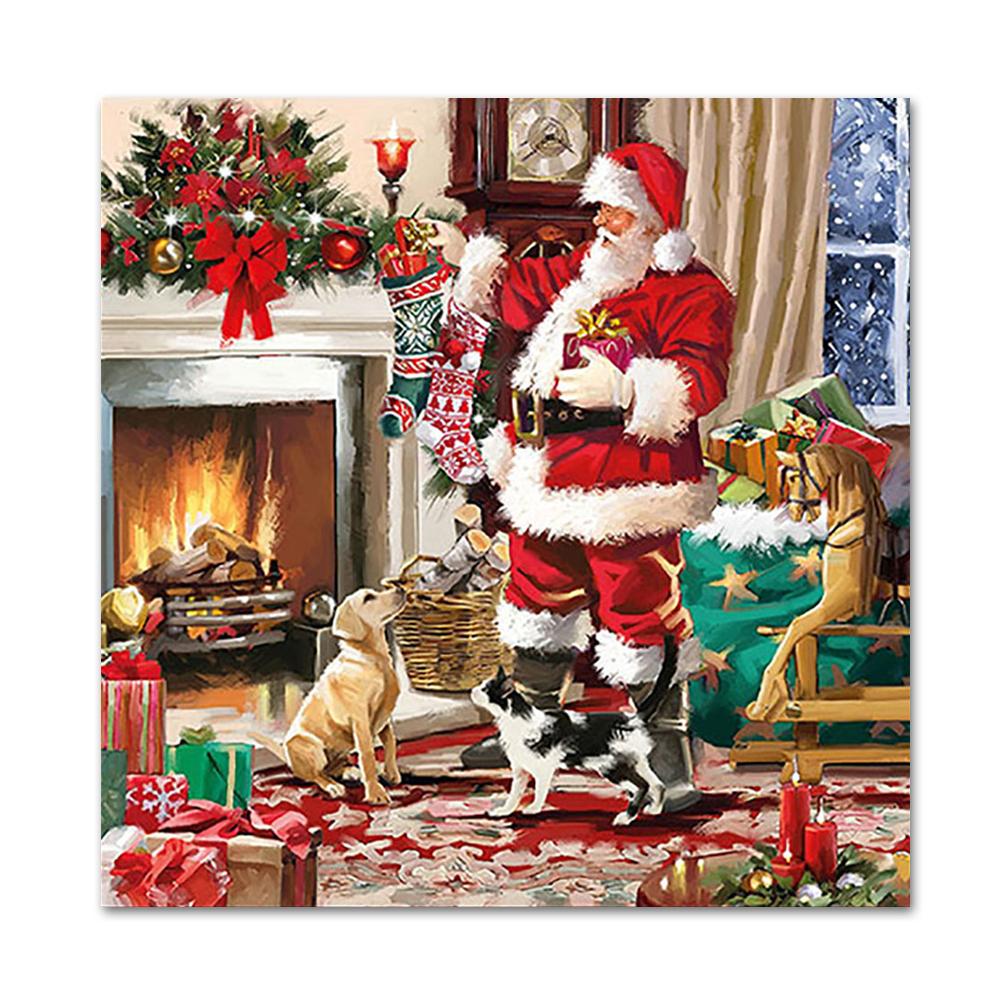 Santa & Family Pets Paper Luncheon Napkins