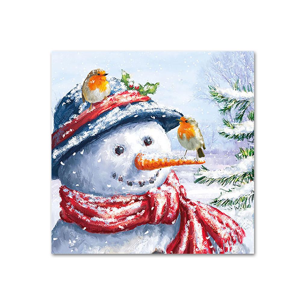 Snowman & Bird Papr Beverage Napkins