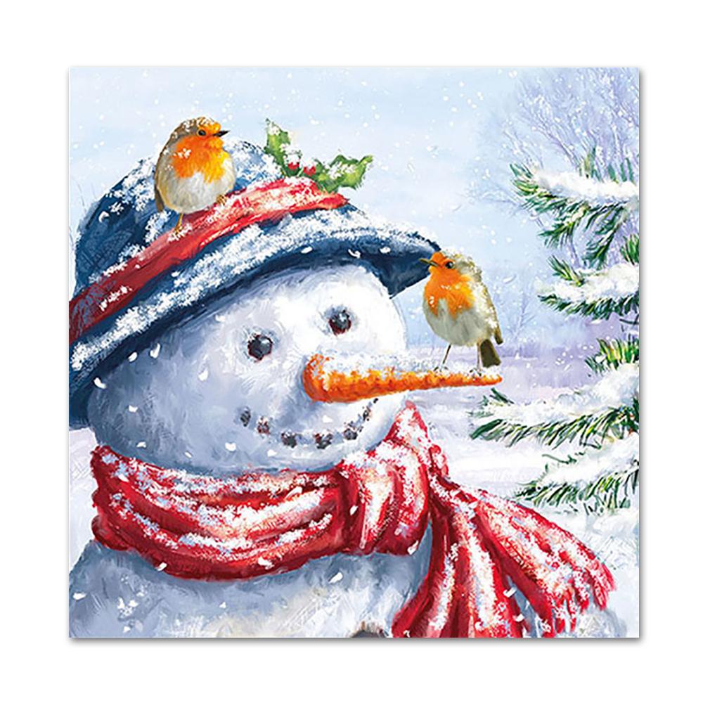 Snowman & Bird Papr Luncheon Napkins