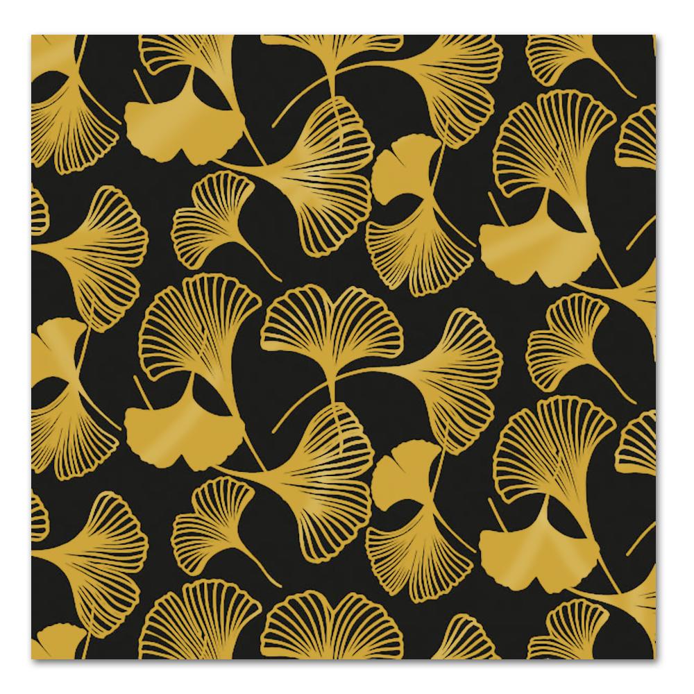 Gingko Leaf Black & Gold Paper Luncheon Napkins