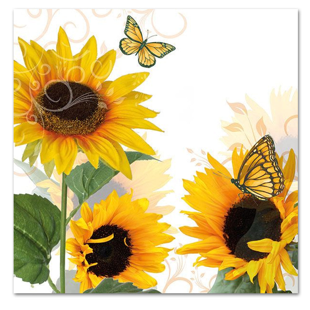 Sunny Butterflies Paper Luncheon Napkins
