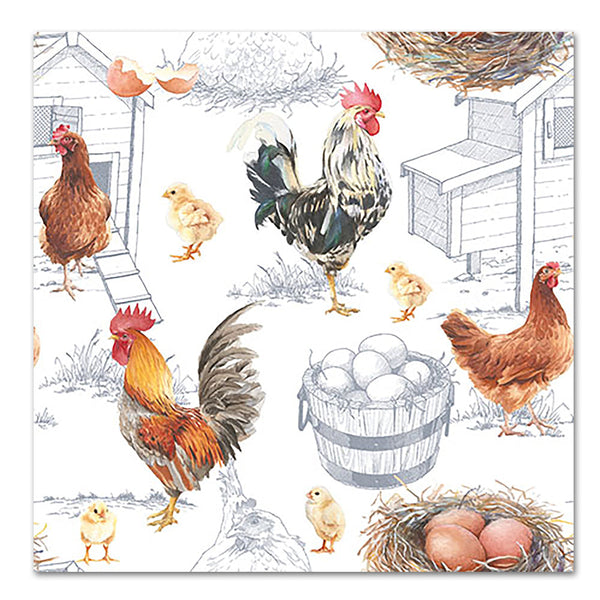 Napkins2go Chicken Farm Luncheon Napkins