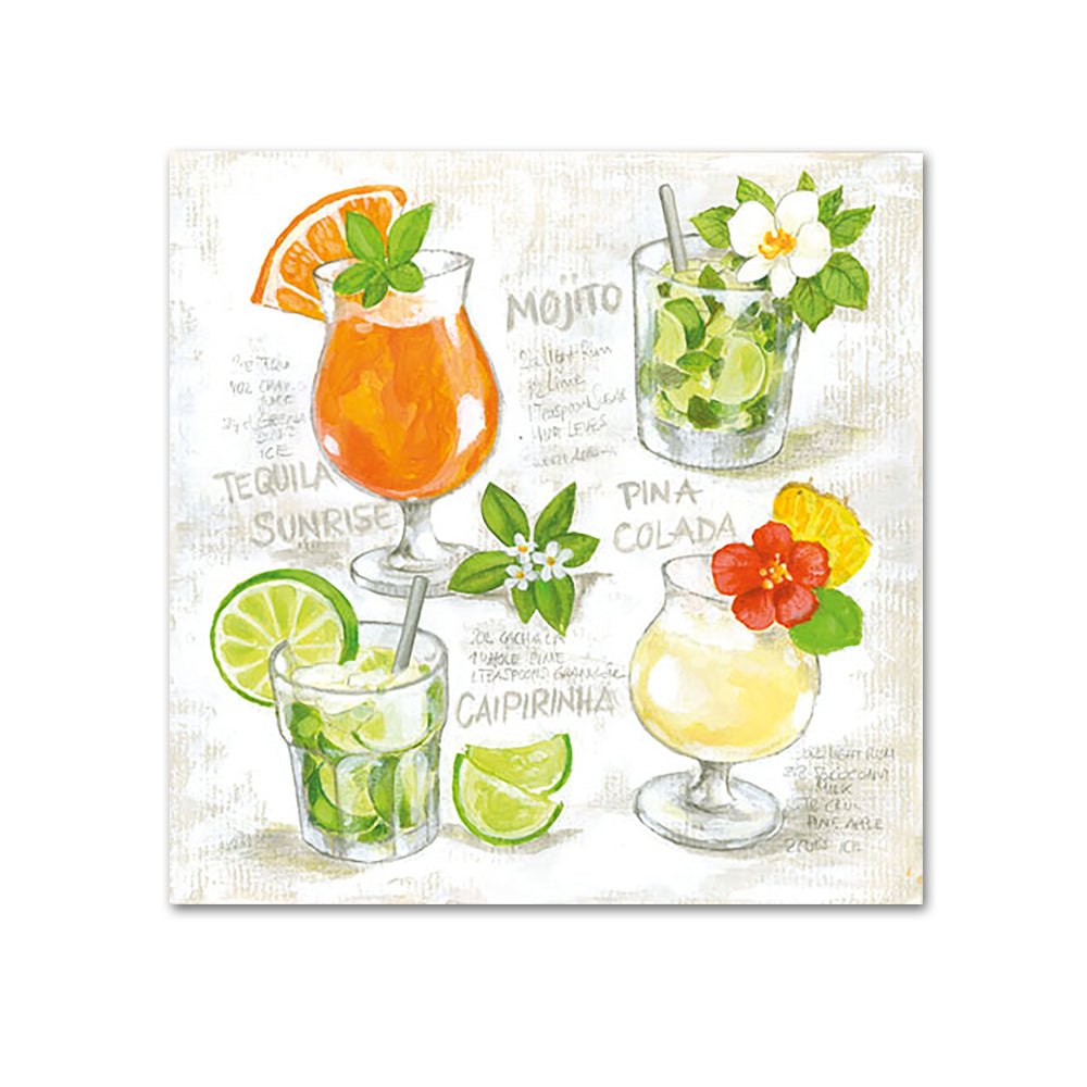 Tropical Cocktails Paper Beverage Napkins