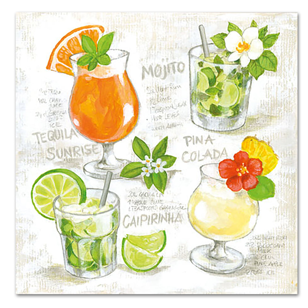 Tropical Cocktails Paper Luncheon Napkins Napkins2go