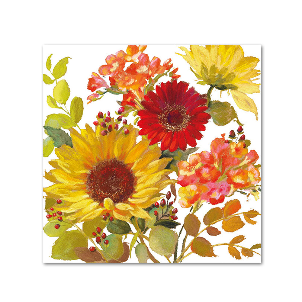 Sunny Flowers Paper Beverage Napkins