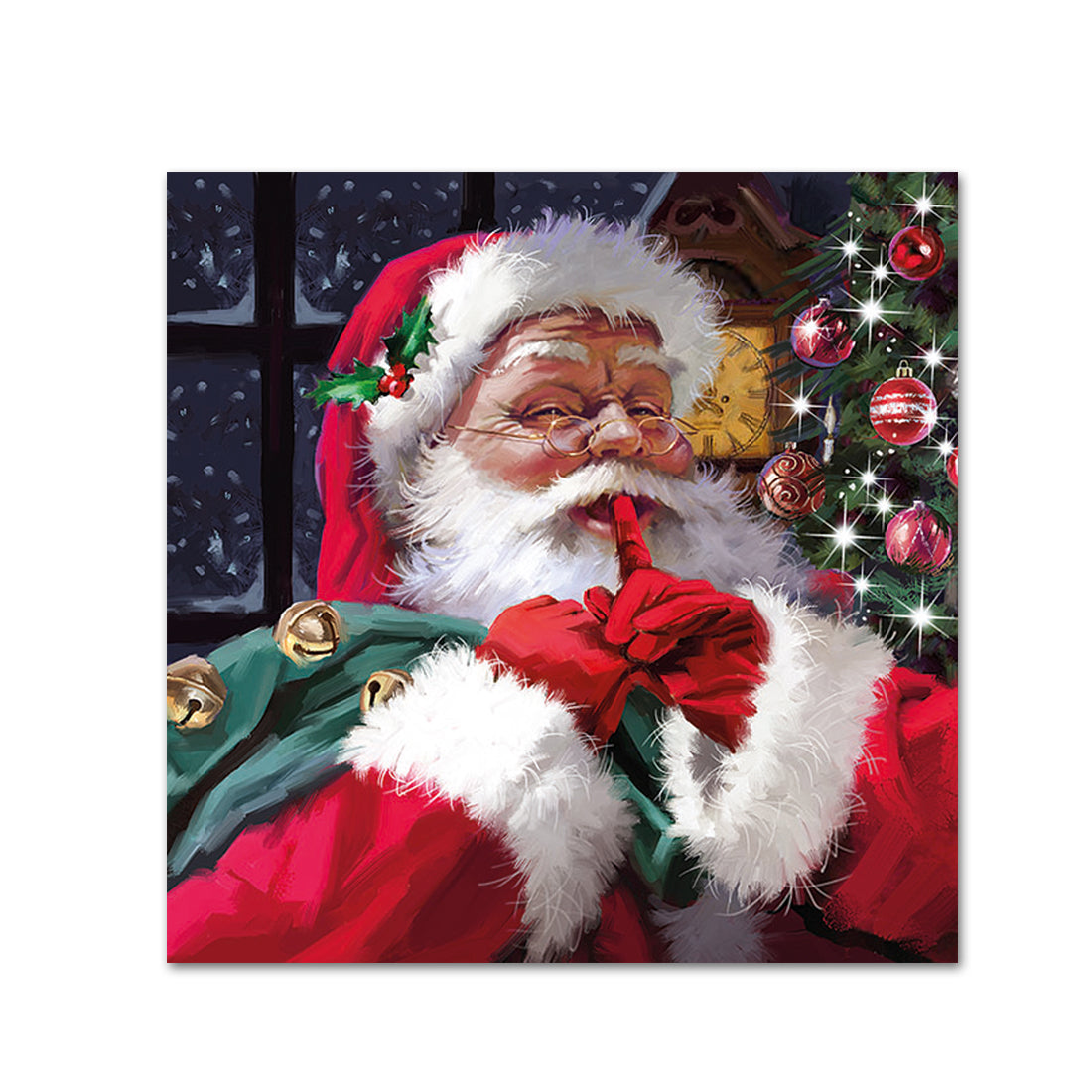 Hush Hush Santa Paper Beverage Napkins