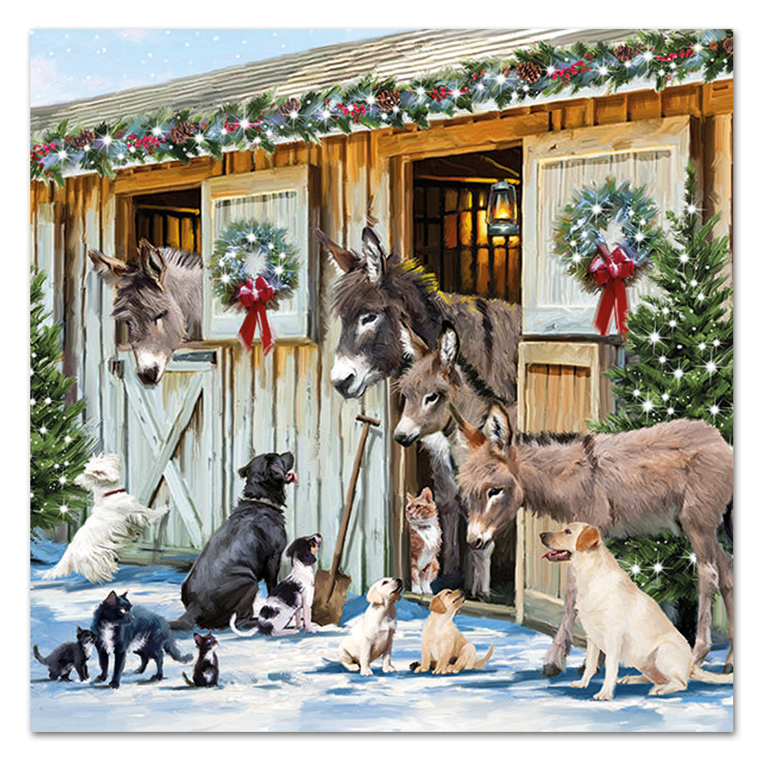 Donkeys & Friends Christmas Paper Luncheon Napkins