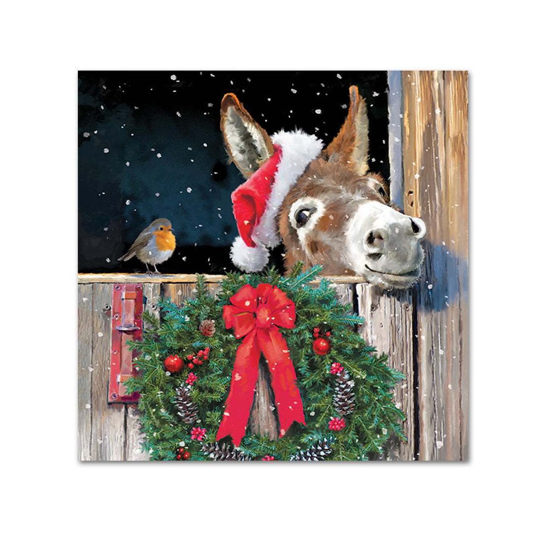 Santa Donkey Paper Beverage Napkins