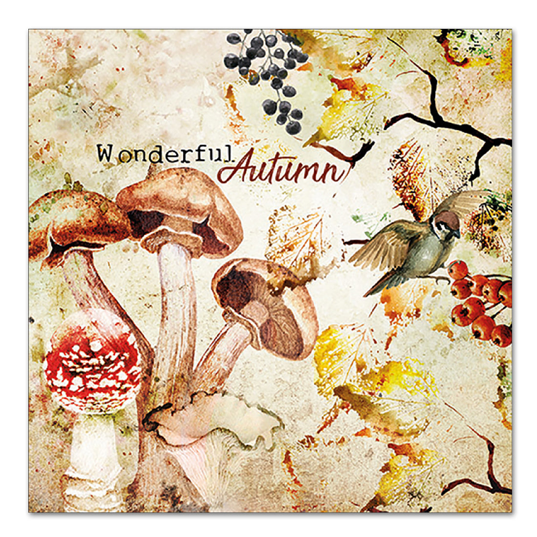 Wonderful Autumn Botanical Paper Luncheon Napkins