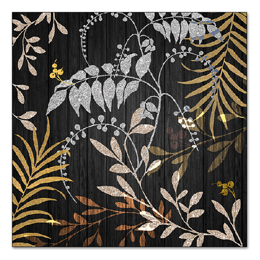 Midnight Leaves Paper Luncheon Napkins