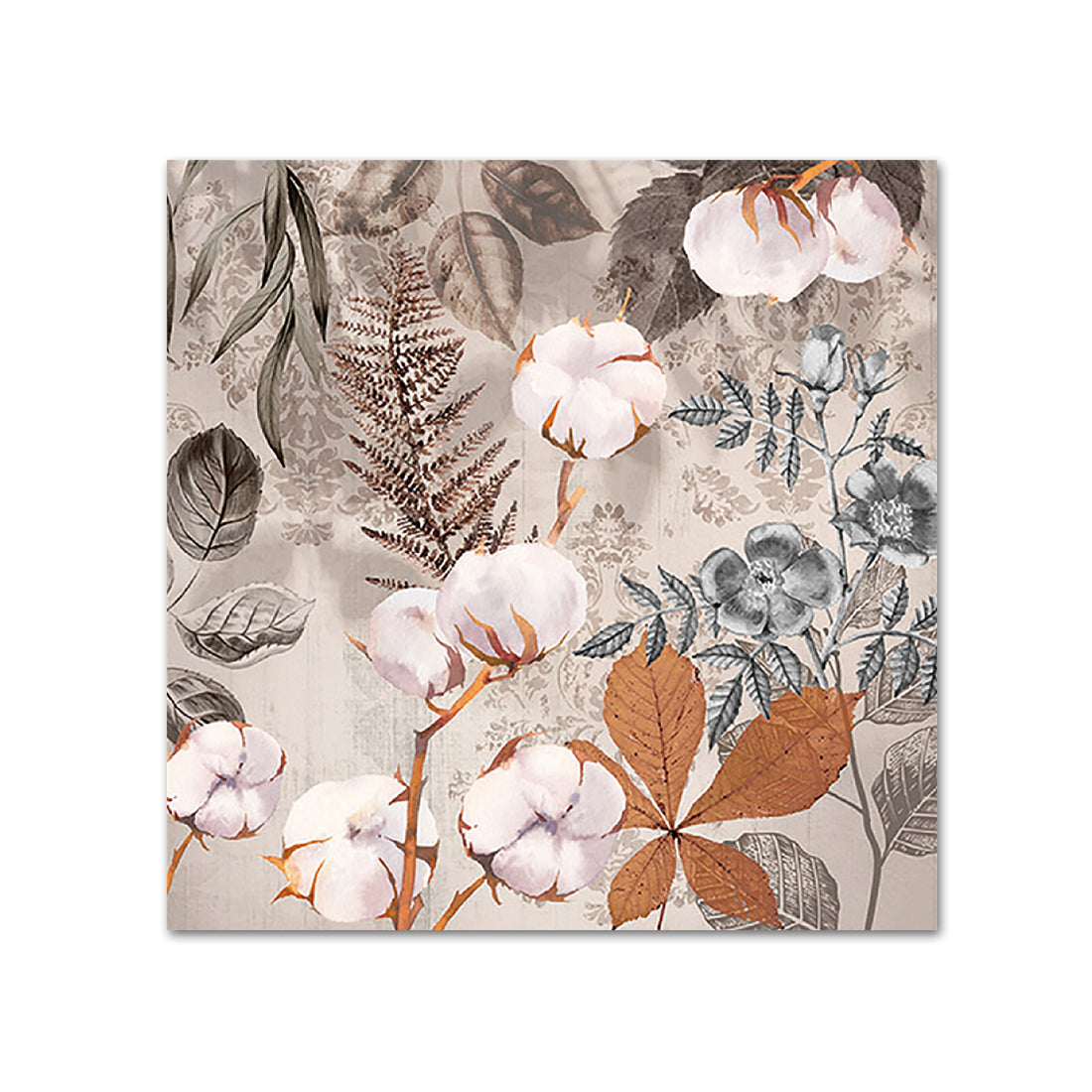 Autumn Cotton Botanical Paper Beverage Napkins