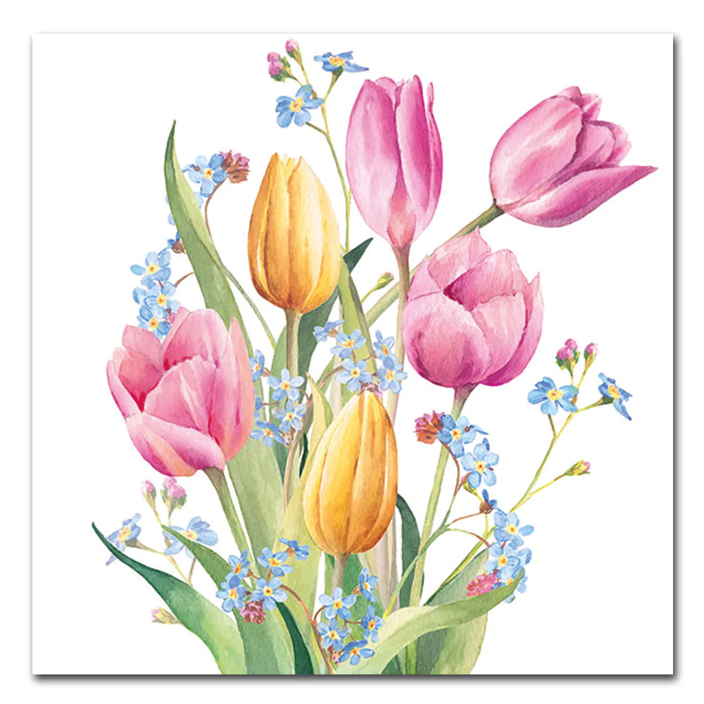 Tulip Bouquet Paper Luncheon Napkins