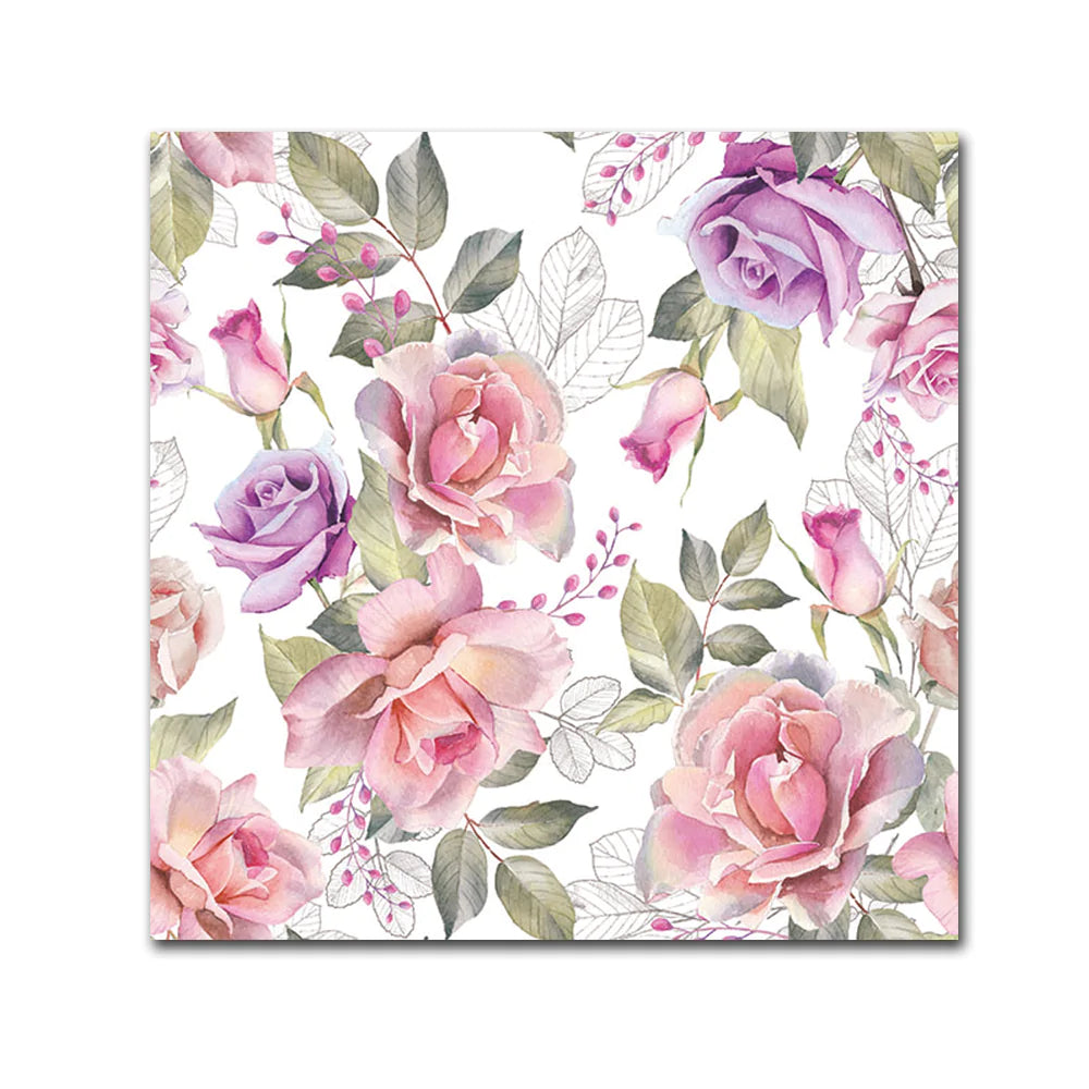 Josephine Roses Paper Beverage Napkins