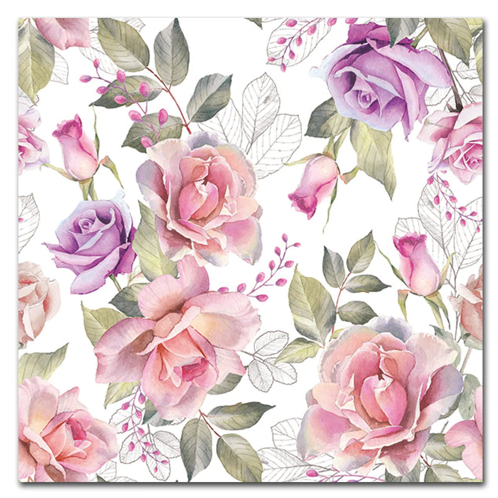 Josephine Roses Paper Luncheon Napkins