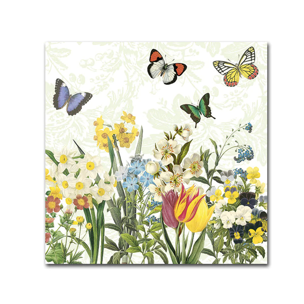 Spring Butterflies Paper Beverage Napkins