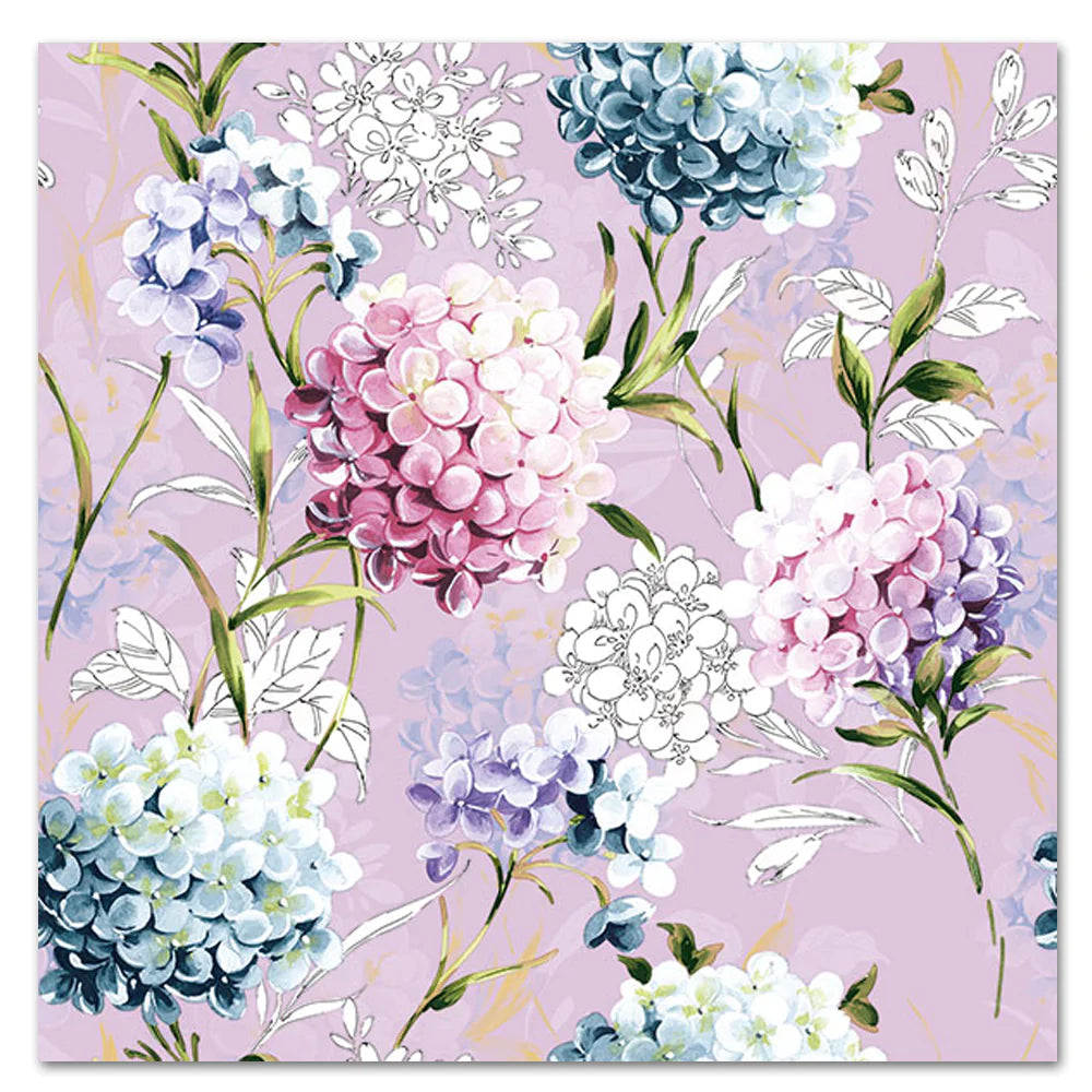 Hydrangea Lilac Paper Luncheon Napkins - Napkins2go