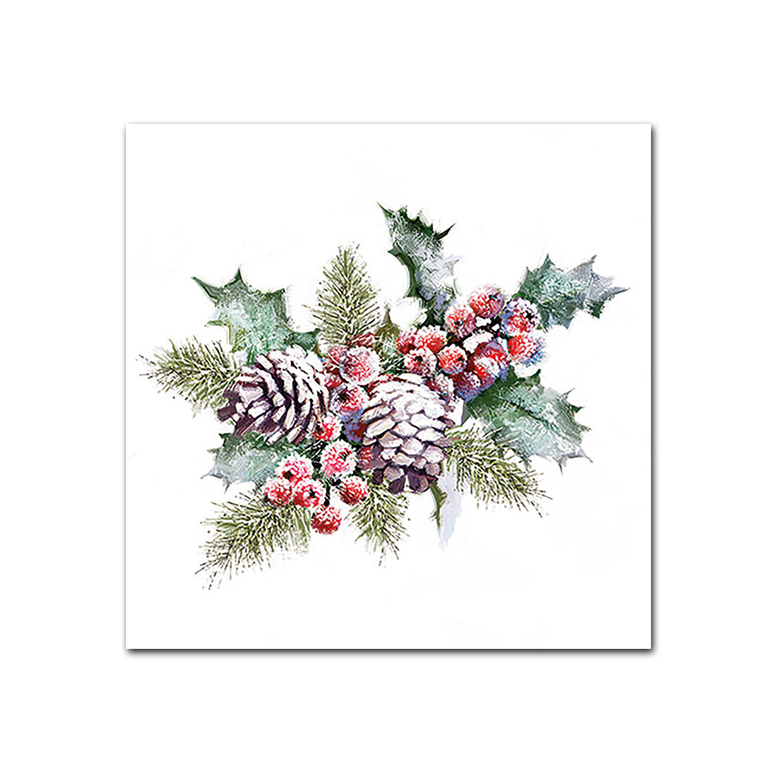 Holly and Berries Paper Beverage Napkins
