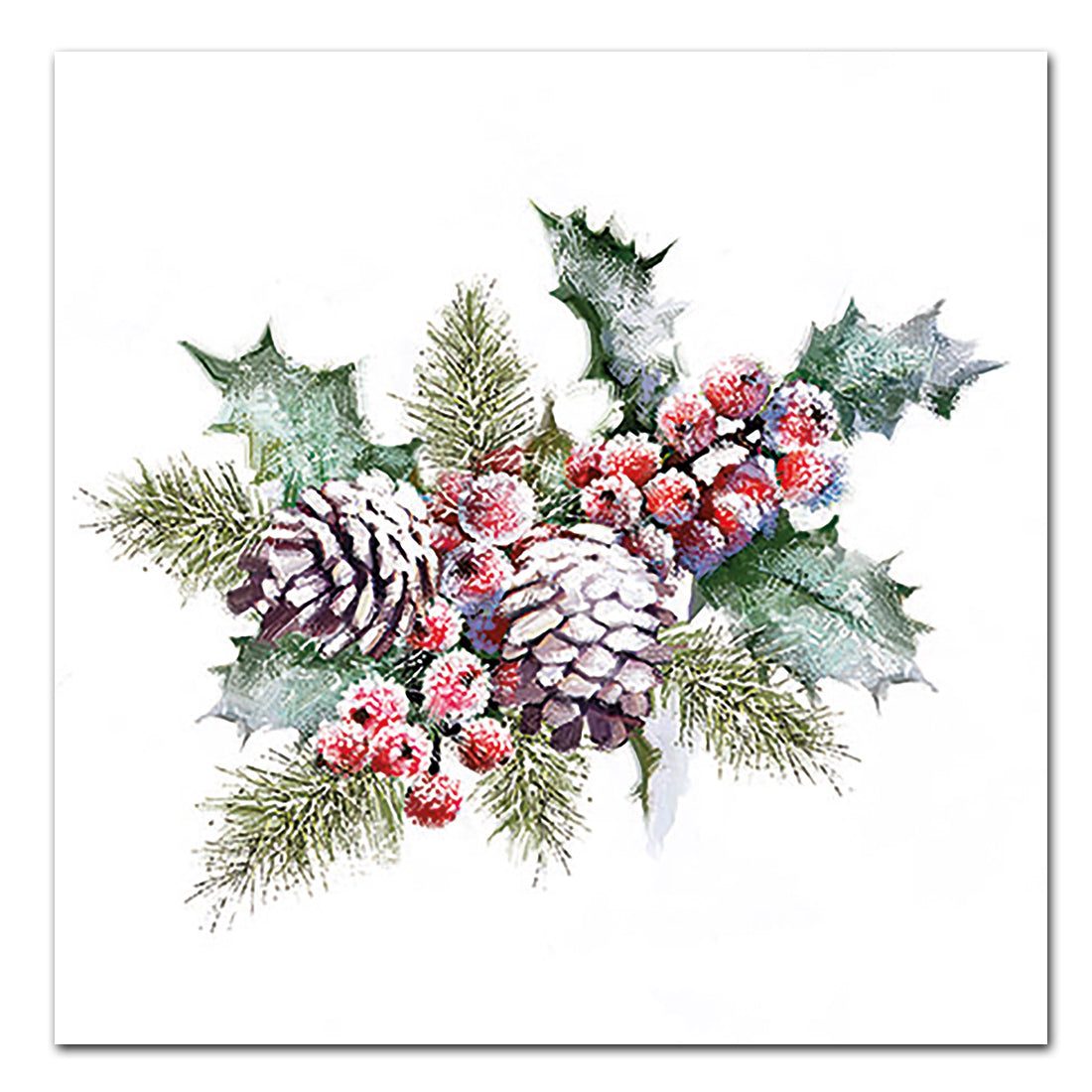 Holly and Berries Paper Luncheon Napkins