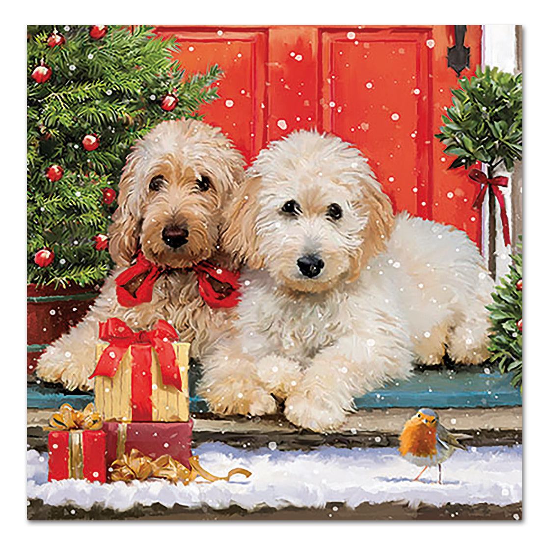 Puppies for Christmas Paper Luncheon Napkins