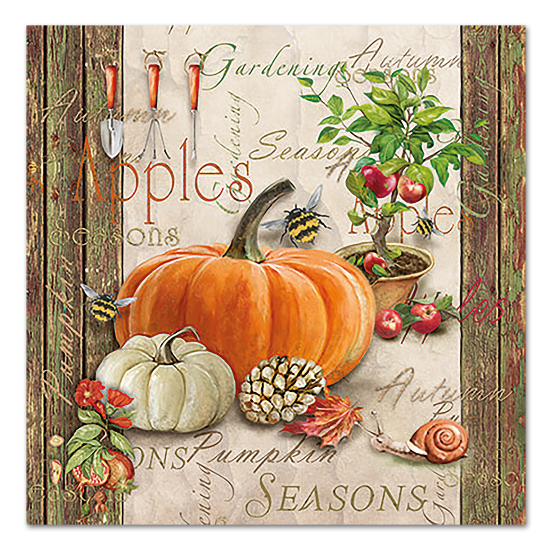 Autumn Gardening Paper Luncheon Napkins