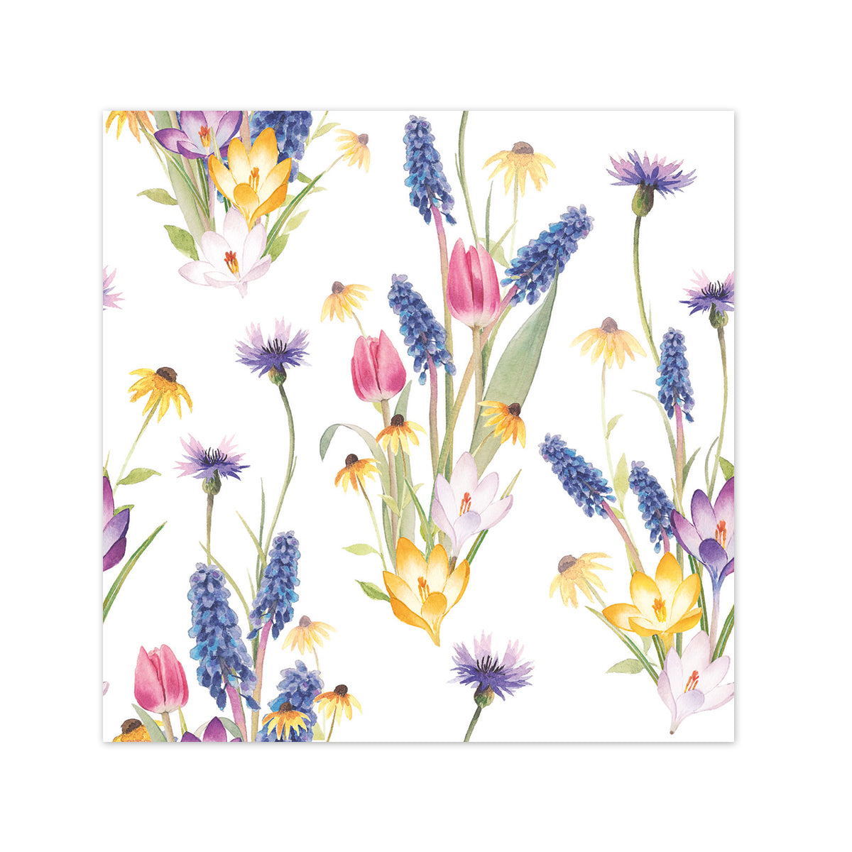 Hello Spring Floral Paper Beverage Napkins