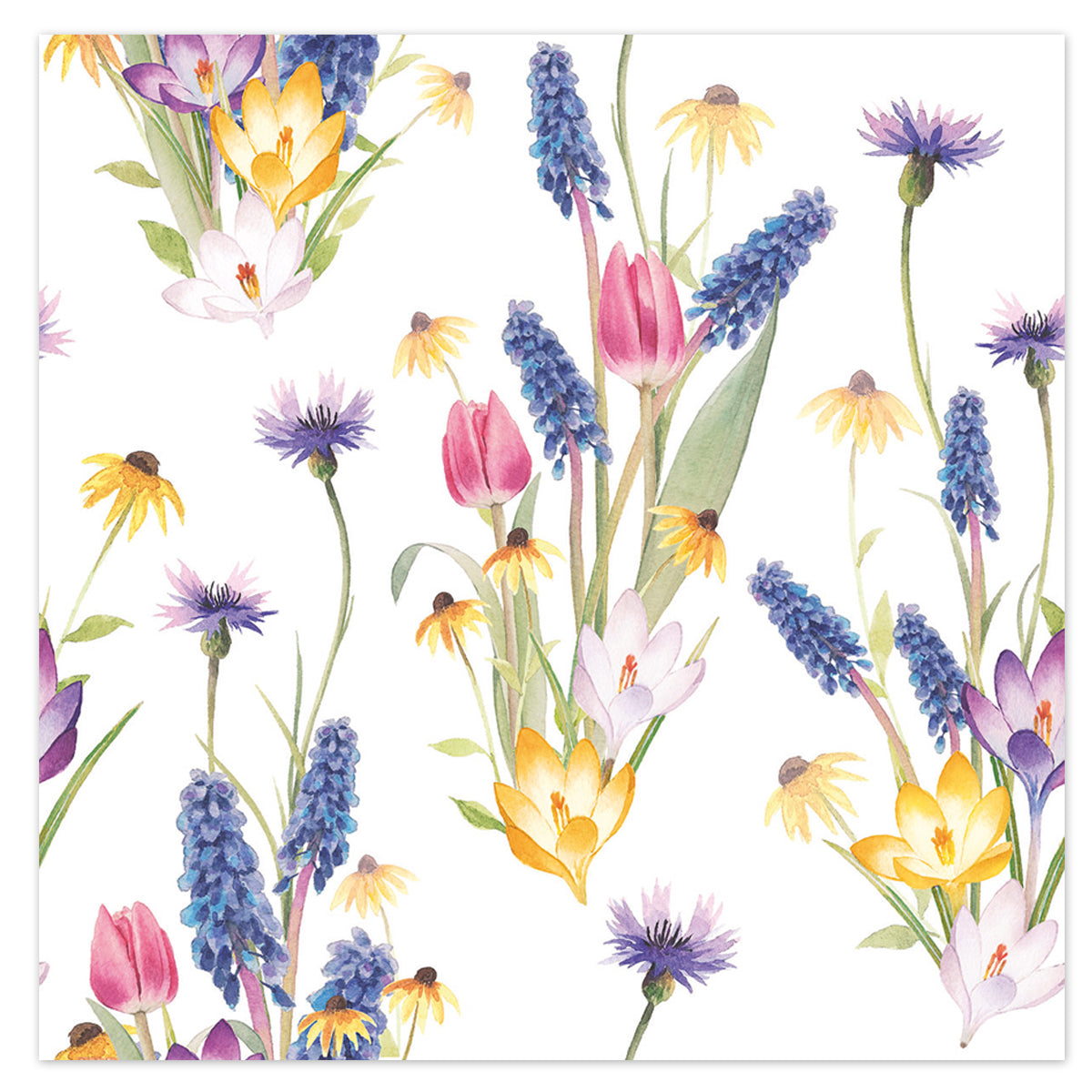 Hello Spring Floral Paper Luncheon Napkins