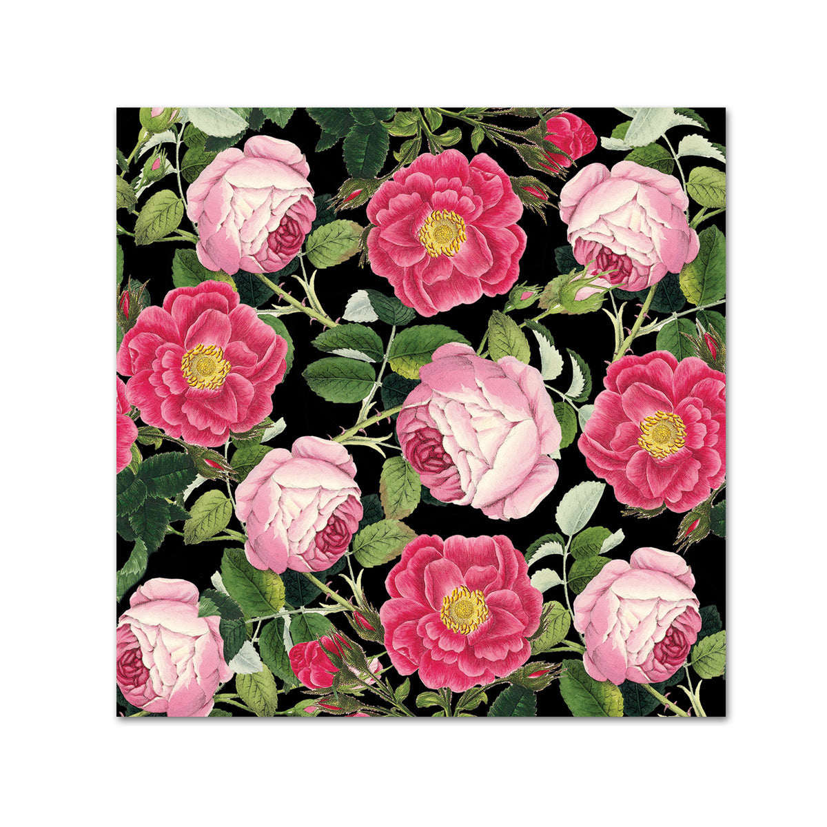 Rosaline Black Paper Beverage Napkins