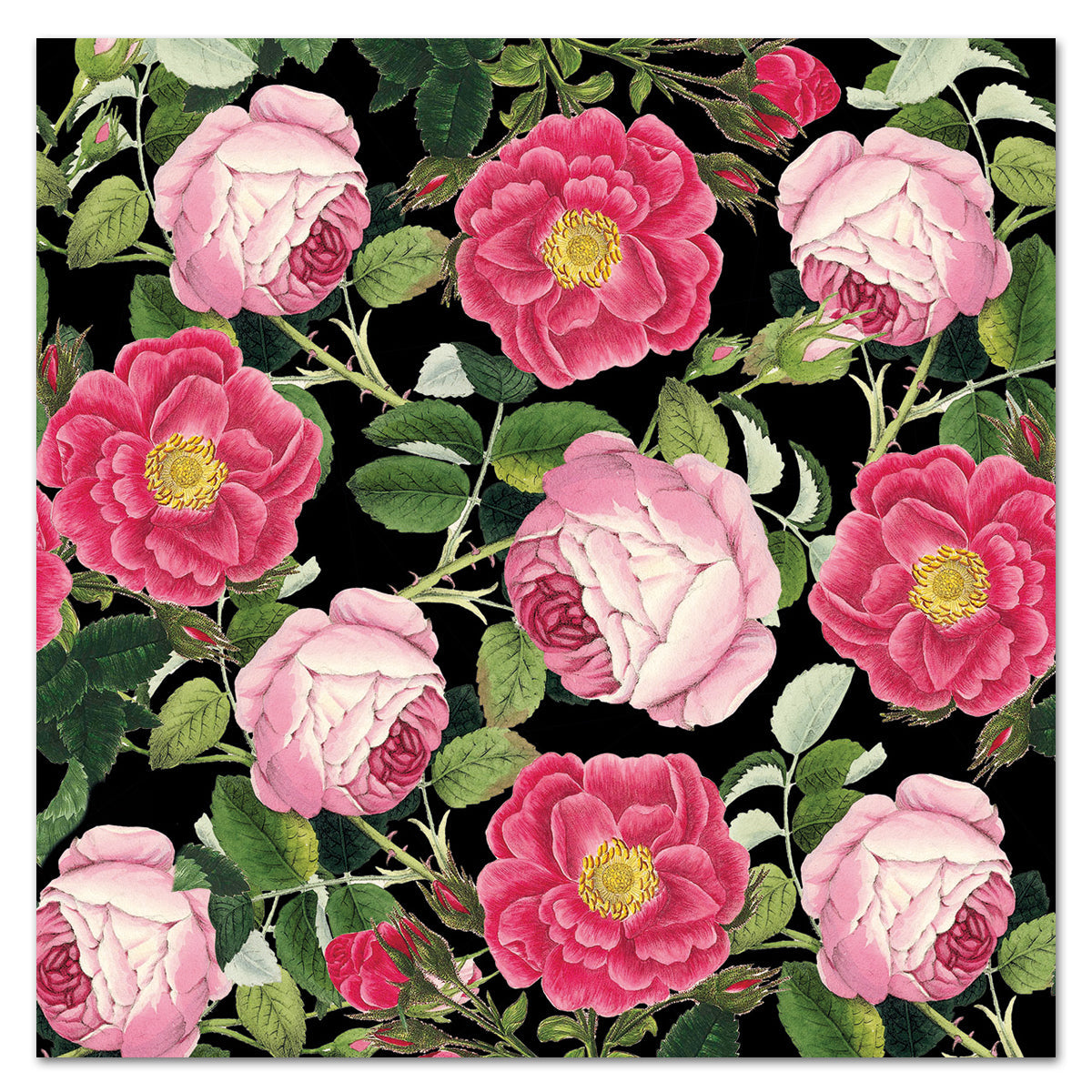 Rosaline Black Paper Luncheon Napkins