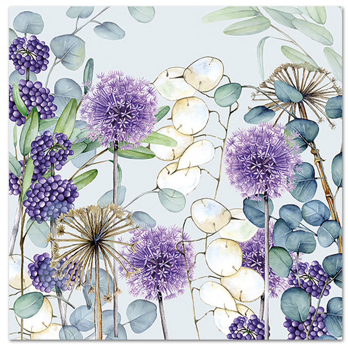 Lunaria Garden Mint Green Paper Luncheon Napkins