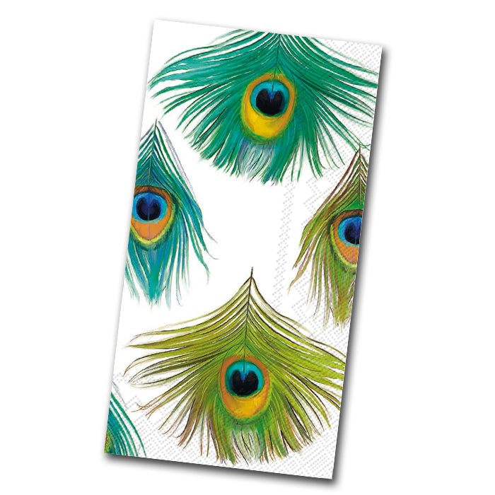 Peacock Feathers Paper Guest Towels