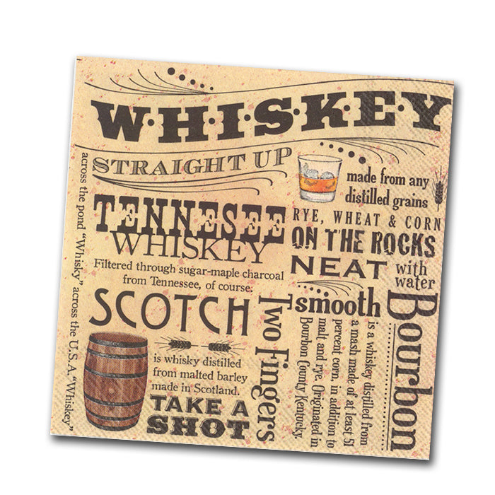 Whiskey Lovers Paper Cocktail Napkin